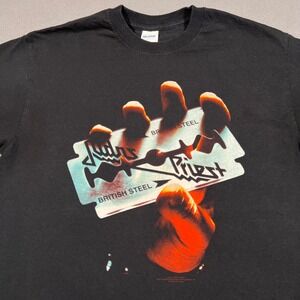 Judas Priest British Steel Black T Shirt Medium Heavy Metal Band‎ Tee 2015